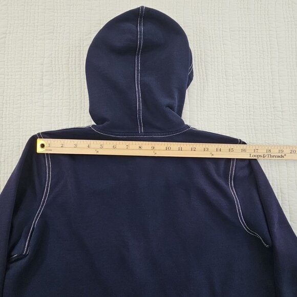 Green Label Lauren Ralph Lauren Hoodie Women's L Navy Blue Y2K Full Zip EUC - Picture 9 of 15